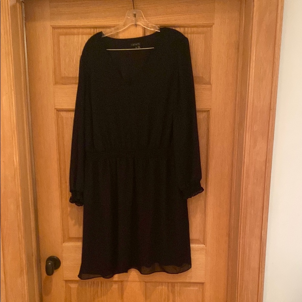 1. State Black Long Sleeve Bishop Dress